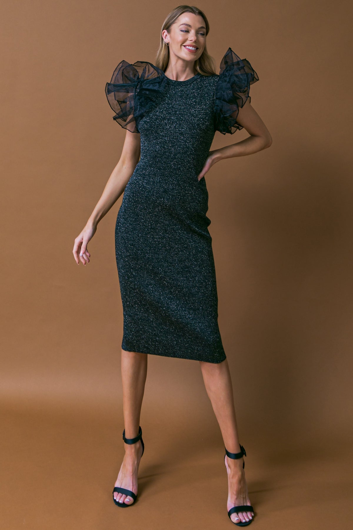 THIS IS YOUR SIGN METALLIC MIDI DRESS Flying Tomato